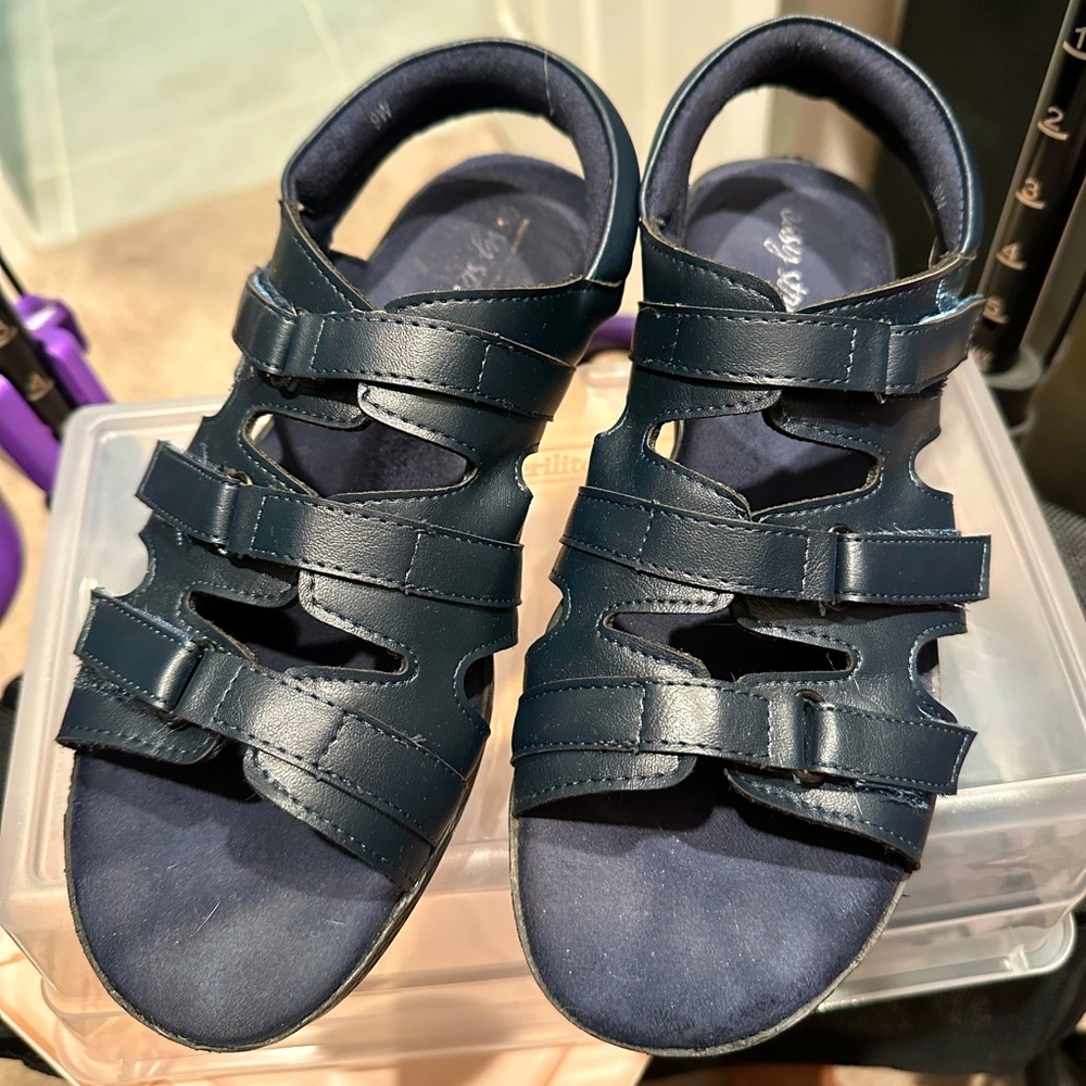Navy sandals